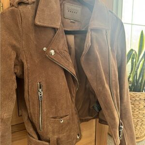 Blank NYC Brown Suede Moto Jacket